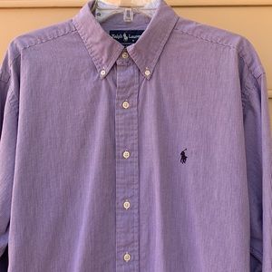 Ralph Lauren Blake Purple & White Button Down Shirt, L